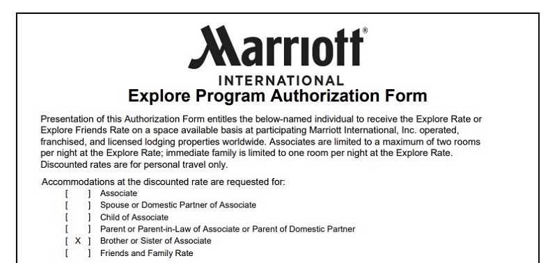 Marriott explore form Verylvke